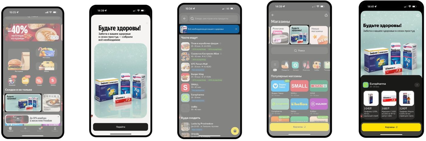 Yandex.Eda in-app placements